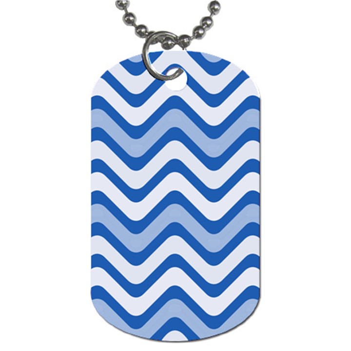 Waves Wavy Lines Pattern Design Dog Tag (One Side)