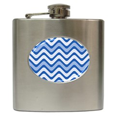 Waves Wavy Lines Pattern Design Hip Flask (6 Oz) by Amaryn4rt