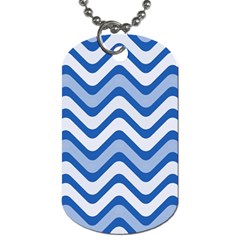 Waves Wavy Lines Pattern Design Dog Tag (two Sides)