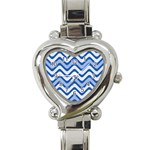 Waves Wavy Lines Pattern Design Heart Italian Charm Watch Front