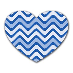 Waves Wavy Lines Pattern Design Heart Mousepads by Amaryn4rt