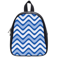 Waves Wavy Lines Pattern Design School Bags (small)  by Amaryn4rt