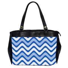 Waves Wavy Lines Pattern Design Office Handbags (2 Sides)  by Amaryn4rt