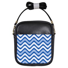 Waves Wavy Lines Pattern Design Girls Sling Bags by Amaryn4rt