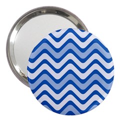 Waves Wavy Lines Pattern Design 3  Handbag Mirrors by Amaryn4rt