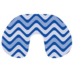 Waves Wavy Lines Pattern Design Travel Neck Pillows by Amaryn4rt