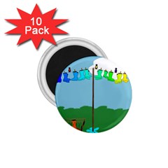 Welly Boot Rainbow Clothesline 1 75  Magnets (10 Pack)  by Amaryn4rt