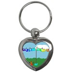 Welly Boot Rainbow Clothesline Key Chains (Heart)  Front