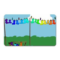 Welly Boot Rainbow Clothesline Magnet (rectangular) by Amaryn4rt