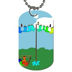 Welly Boot Rainbow Clothesline Dog Tag (one Side) by Amaryn4rt