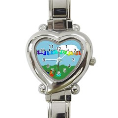 Welly Boot Rainbow Clothesline Heart Italian Charm Watch by Amaryn4rt