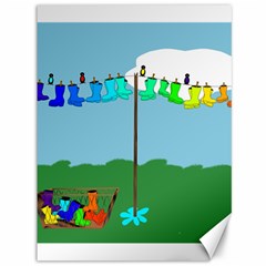 Welly Boot Rainbow Clothesline Canvas 36  X 48   by Amaryn4rt