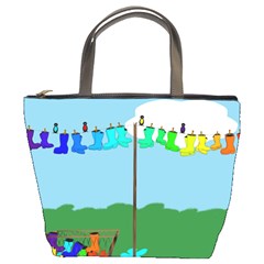 Welly Boot Rainbow Clothesline Bucket Bags by Amaryn4rt