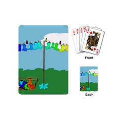 Welly Boot Rainbow Clothesline Playing Cards (mini)  by Amaryn4rt