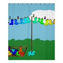 Welly Boot Rainbow Clothesline Shower Curtain 60  X 72  (medium)  by Amaryn4rt