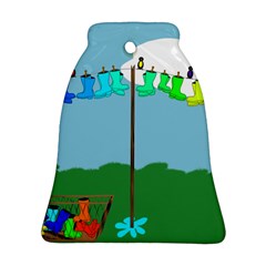 Welly Boot Rainbow Clothesline Ornament (bell)