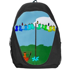 Welly Boot Rainbow Clothesline Backpack Bag by Amaryn4rt