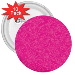 Geometric Pattern Wallpaper Pink 3  Buttons (10 Pack)  by Amaryn4rt