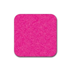 Geometric Pattern Wallpaper Pink Rubber Coaster (square)  by Amaryn4rt