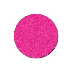 Geometric Pattern Wallpaper Pink Rubber Coaster (round)  by Amaryn4rt