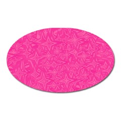 Geometric Pattern Wallpaper Pink Oval Magnet by Amaryn4rt