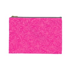 Geometric Pattern Wallpaper Pink Cosmetic Bag (large)  by Amaryn4rt