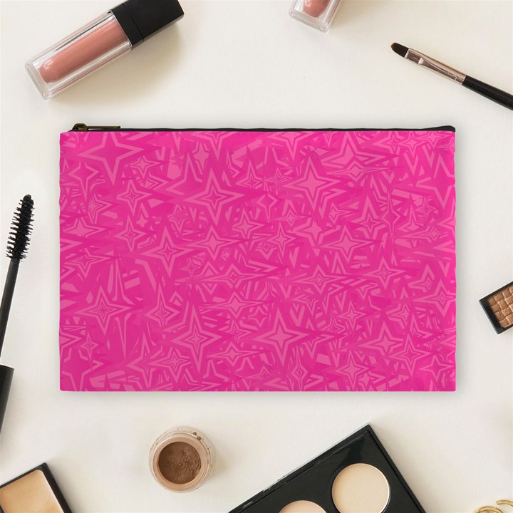 Geometric Pattern Wallpaper Pink Cosmetic Bag (Large) 