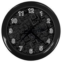 Black Rectangle Wallpaper Grey Wall Clocks (black) by Amaryn4rt