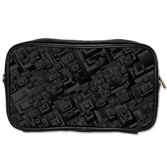 Black Rectangle Wallpaper Grey Toiletries Bags by Amaryn4rt