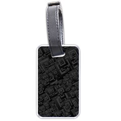 Black Rectangle Wallpaper Grey Luggage Tags (one Side)  by Amaryn4rt