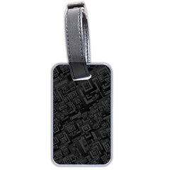 Black Rectangle Wallpaper Grey Luggage Tags (two Sides) by Amaryn4rt