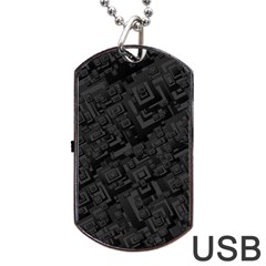 Black Rectangle Wallpaper Grey Dog Tag Usb Flash (one Side) by Amaryn4rt