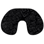 Black Rectangle Wallpaper Grey Travel Neck Pillows Front