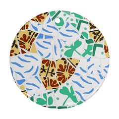 Broken Tile Texture Background Round Ornament (two Sides) by Amaryn4rt