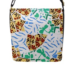 Broken Tile Texture Background Flap Messenger Bag (l)  by Amaryn4rt