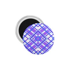 Geometric Plaid Pale Purple Blue 1 75  Magnets by Amaryn4rt