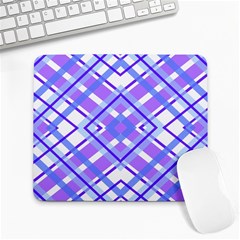 Geometric Plaid Pale Purple Blue Large Mousepads by Amaryn4rt