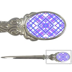 Geometric Plaid Pale Purple Blue Letter Openers