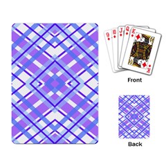 Geometric Plaid Pale Purple Blue Playing Card by Amaryn4rt