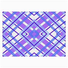 Geometric Plaid Pale Purple Blue Large Glasses Cloth (2-side) by Amaryn4rt