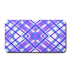 Geometric Plaid Pale Purple Blue Medium Bar Mats by Amaryn4rt