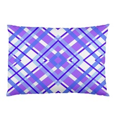 Geometric Plaid Pale Purple Blue Pillow Case by Amaryn4rt