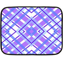 Geometric Plaid Pale Purple Blue Fleece Blanket (mini) by Amaryn4rt