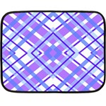 Geometric Plaid Pale Purple Blue Double Sided Fleece Blanket (Mini)  35 x27  Blanket Front