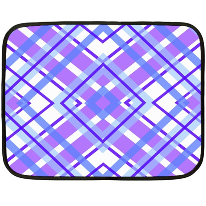 Geometric Plaid Pale Purple Blue Double Sided Fleece Blanket (Mini) 