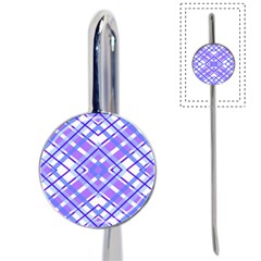 Geometric Plaid Pale Purple Blue Book Mark by Amaryn4rt