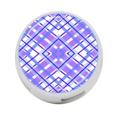 Geometric Plaid Pale Purple Blue 4-port Usb Hub (one Side) by Amaryn4rt