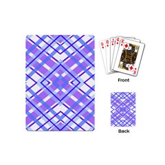 Geometric Plaid Pale Purple Blue Playing Cards (mini)  by Amaryn4rt