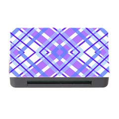 Geometric Plaid Pale Purple Blue Memory Card Reader With Cf by Amaryn4rt