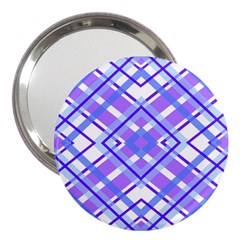 Geometric Plaid Pale Purple Blue 3  Handbag Mirrors by Amaryn4rt